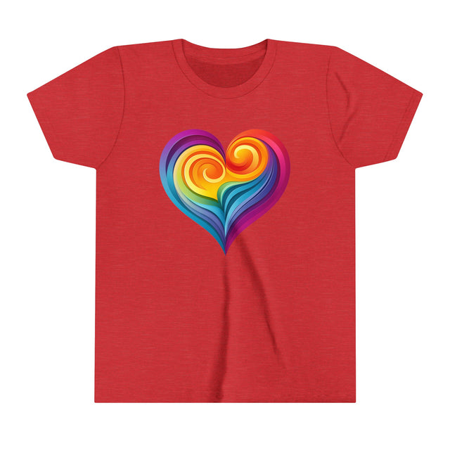 Rainbow Heart Swirl T-shirt,LBGT Heart,Gay Pride T shirt,LGBTQ+ Ally Tee,Nonbinary,Kids,Child,Youth Size