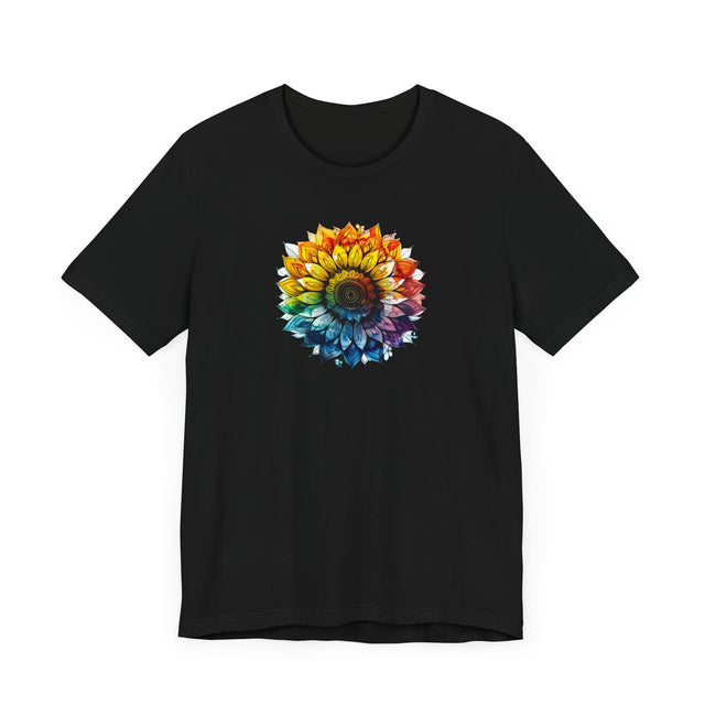 Rainbow Sunflower Alcohol Ink T-shirt, Pride Shirt