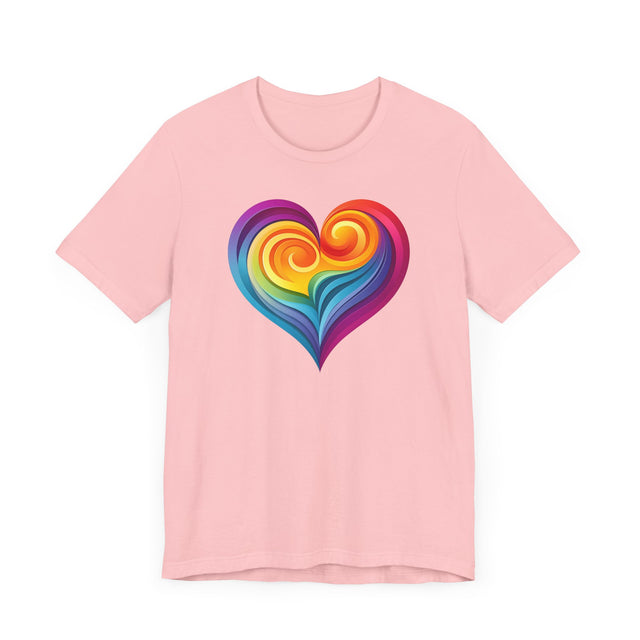Rainbow Swirl Heart T-shirt, Pride Shirt, LGBTQ+ Ally Tee, Queer