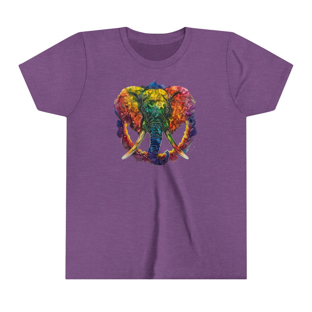 Rainbow Elephant Peace Mandala T-shirt,Pride Shirt,Elephant Lover Top,Rainbow Animals,LGBTQ+ Tee,Queer,Gay,Lesbian,Bisexual,Trans,Youth Size
