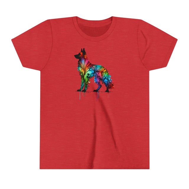 Rainbow German Shepherd Dog T-shirt,Pride Shirt,Dog Lover Top,Rainbow Animals,LGBTQ+ Tee,GSD Owner,Youth Size