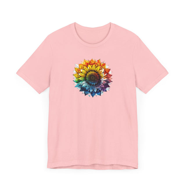 Rainbow Sunflower Alcohol Ink T-shirt, Pride Shirt