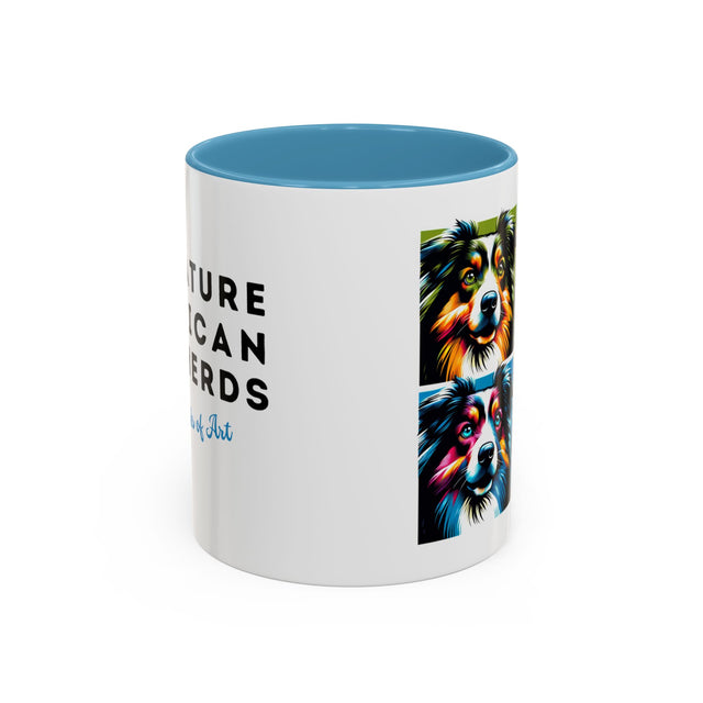Miniature American Shepherds Coffee Cup,4-Panel Pop Art Mug,MAS Lover,Mini Aussie Mom,Mini Aussie Dad,Dog Lover Gift,Miniature American Shepherd Gift