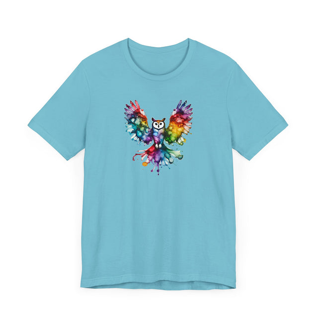 Rainbow Owl Alcohol Ink T-shirt, Pride Shirt,Bird Lover T shirt, LGBTQ+, BGLT, Avian