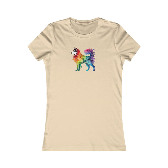 Rainbow Siberian Husky T-shirt,Pride Shirt,Dog Lover Top,Rainbow Animals,LGBTQ+ Tee,Husky Owner,Women's Favorite Tee