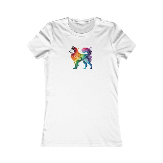 Rainbow Siberian Husky T-shirt,Pride Shirt,Dog Lover Top,Rainbow Animals,LGBTQ+ Tee,Husky Owner,Women's Favorite Tee