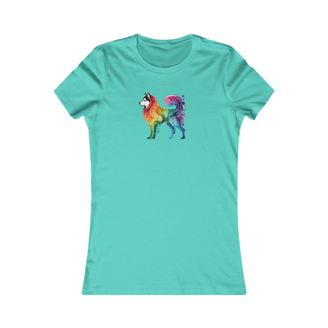 Rainbow Siberian Husky T-shirt,Pride Shirt,Dog Lover Top,Rainbow Animals,LGBTQ+ Tee,Husky Owner,Women's Favorite Tee