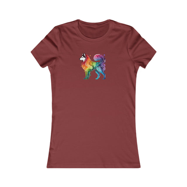 Rainbow Siberian Husky T-shirt,Pride Shirt,Dog Lover Top,Rainbow Animals,LGBTQ+ Tee,Husky Owner,Women's Favorite Tee
