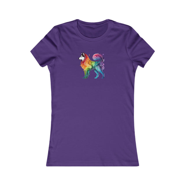 Rainbow Siberian Husky T-shirt,Pride Shirt,Dog Lover Top,Rainbow Animals,LGBTQ+ Tee,Husky Owner,Women's Favorite Tee