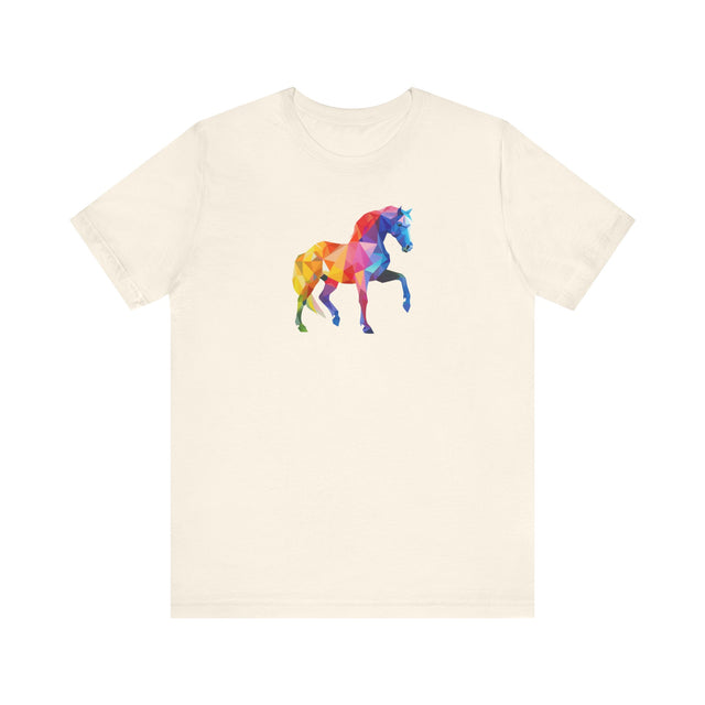 Geometric Rainbow Horse T-shirt,Pride Shirt,Equine Lover Top,Rainbow Animals,LGBTQ+ Tee,Pony,Colt