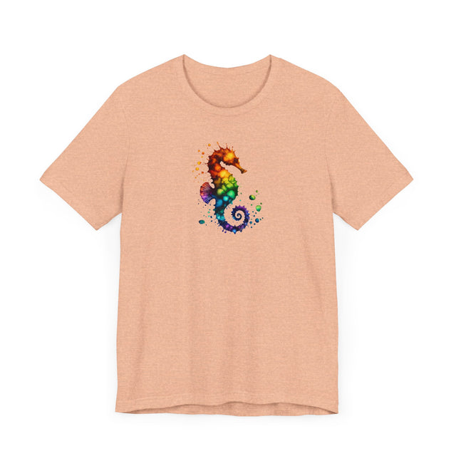 Rainbow Seahorse Alcohol Ink,Sea life lover,Ocean Life,Nautical,Pride Shirt,LGBTQ+ Tee