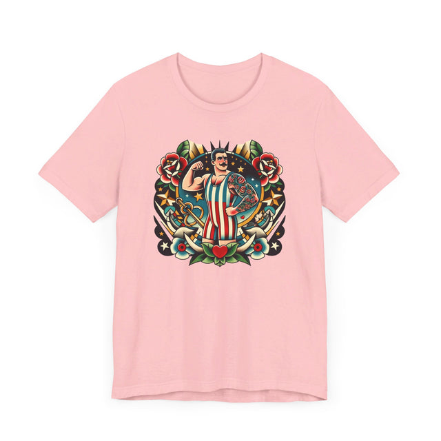 Circus Strongman T-shirt, Flash Tattoo Style Shirt