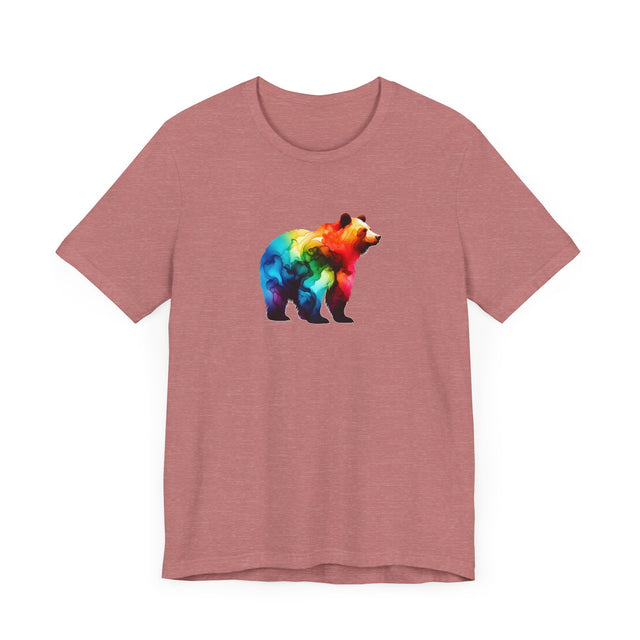 Rainbow Brown Bear Alcohol Ink T-shirt, Pride Shirt,Animal Lover T shirt, LGBTQ+,Big Bear