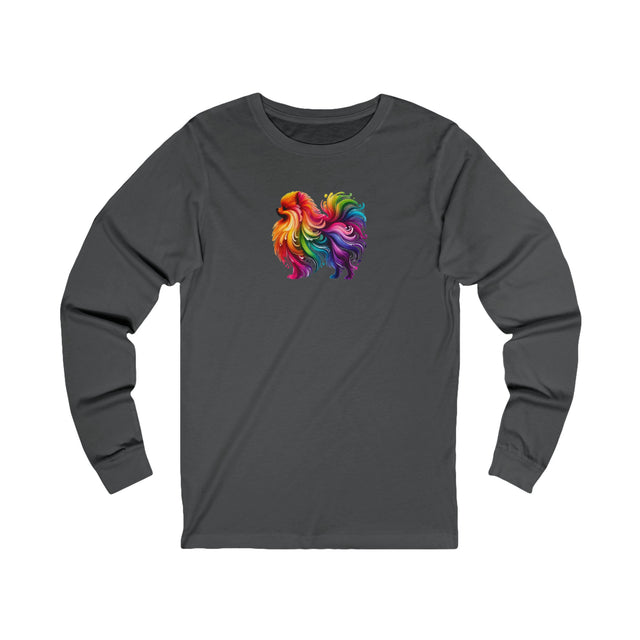 Rainbow Pomeranian Long Sleeve T-shirt,Pride Shirt,Dog Lover Top,Rainbow Animals,LGBTQ+ Tee, Pomeranian Owner