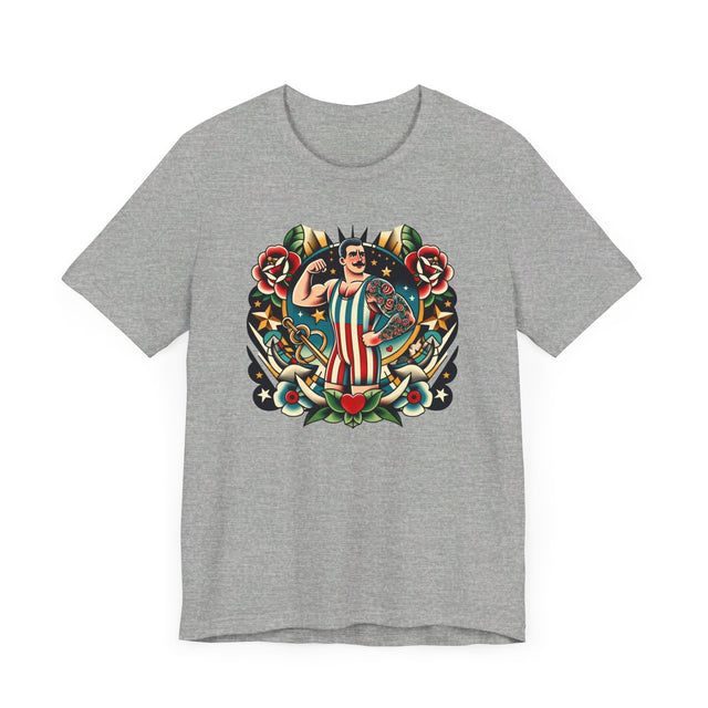 Circus Strongman T-shirt, Flash Tattoo Style Shirt