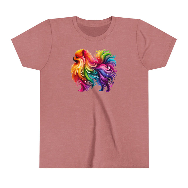 Rainbow Pomeranian T-shirt,Pride Shirt,Dog Lover Top,Rainbow Animals,LGBTQ+ Tee, Pomeranian Owner,Youth Size
