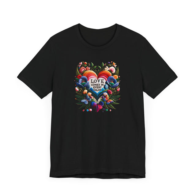 Love Comes in Every Color Heart Shirt, Rainbow Heart T-shirt