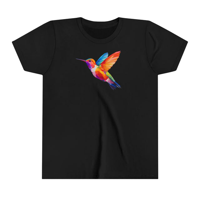 Geometric Rainbow Hummingbird T-shirt,Pride Shirt,Bird Lover Top,Rainbow Animals,Youth Size