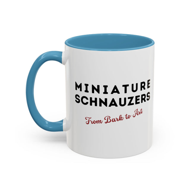 Black Miniature Schnauzer Coffee Cup, 4-Panel Pop Art Mug