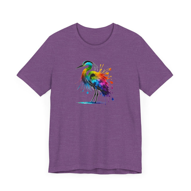 Rainbow Grey Heron Alcohol Ink T-shirt, Pride Shirt,Bird Lover T shirt, LGBTQ+, BGLT, Avian,Gray Heron