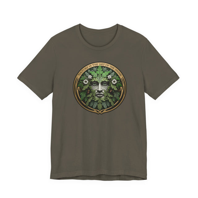 Green Man Nature is the Art of the Divine T-shirt, Nature Lover, Dante Quote