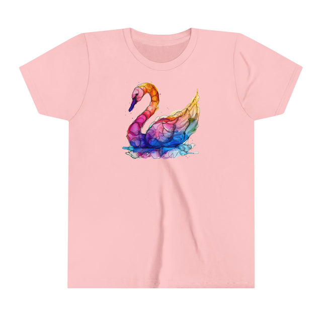 Rainbow Swan T-shirt,Pride Shirt,Bird Lover Top,Rainbow Animals,LGBTQ+ Tee,Youth Size