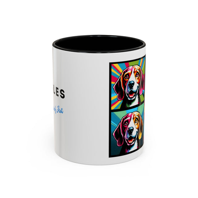 Beagle Coffee Cup,4-Panel Pop Art Mug,Beagle Lover,Beagle Mom,Beagle Dad,Dog Lover Gift,Beagle Gift