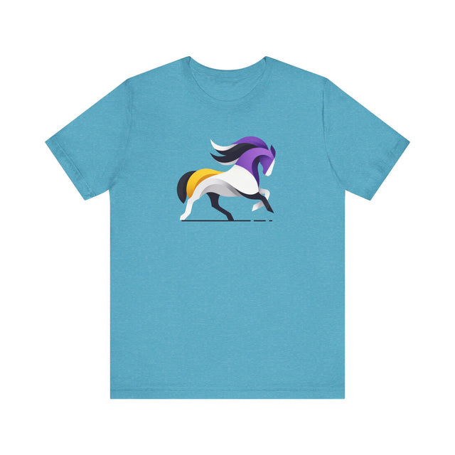 Enby Horse T-shirt,NonBinary Pride Shirt, Non-Binary Top, LGBTQ+ Tee, Modern Art Horse, uNBridled Stallion