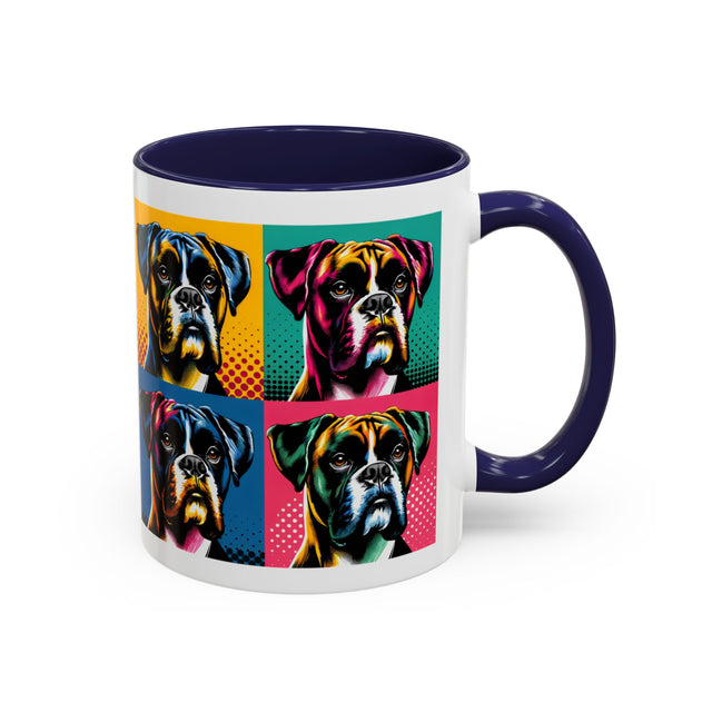 Boxers Coffee Cup,4-Panel Pop Art Mug,Boxer Lover,Boxer Mom,Boxer Dad,Dog Lover Gift,Boxer Gift