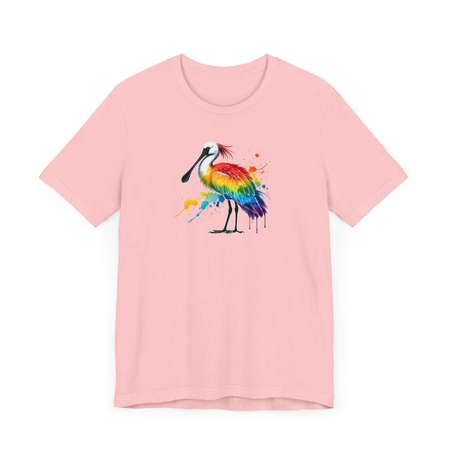 Rainbow Spoonbill Alcohol Ink T-shirt, Pride Shirt,Bird Lover T shirt, LGBTQ+, BGLT, Avian