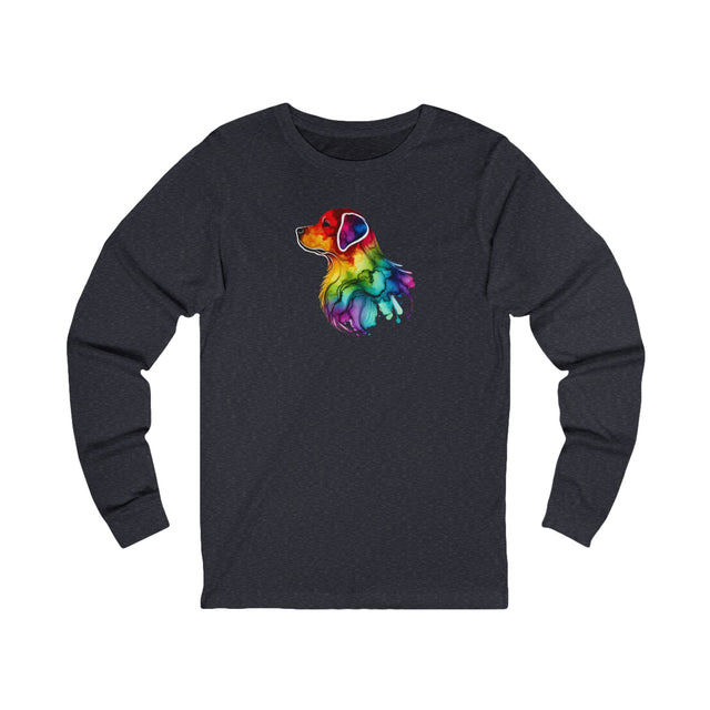 Rainbow Labrador Retriever Head Long Sleeve T-shirt,Pride Shirt,Dog Lover Top,Rainbow Animals,LGBTQ+ Tee, Lab Owner
