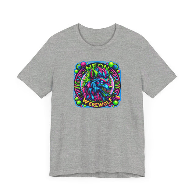 Neon Werewolf Circles T-shirt, Halloween Tee, Neon Goth