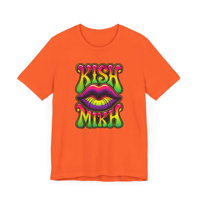 Kish Mikh "Kiss Me" psychedelic T-shirt, Yiddish Lover Shirt
