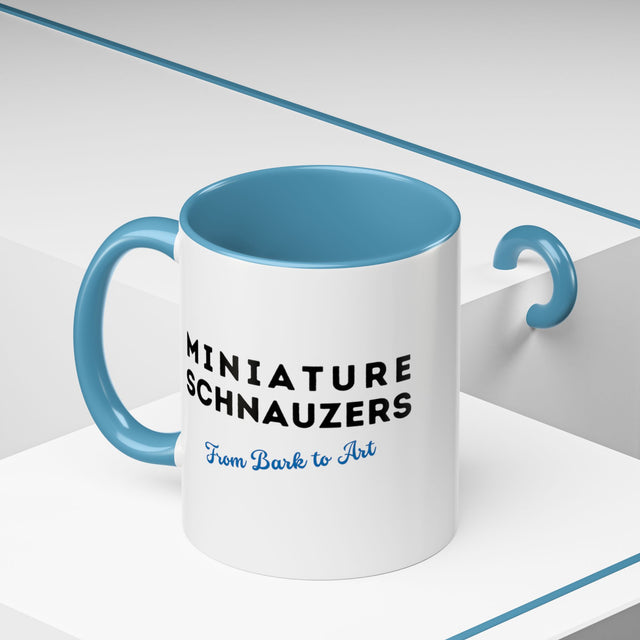 White Miniature Schnauzer Coffee Cup,4-Panel Pop Art Mug,Miniature Schnauzer Lover,Mini Schnauzer Mom,Mini Schnauzer Dad,Dog Lover Gift