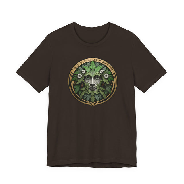 Green Man Nature is the Art of the Divine T-shirt, Nature Lover, Dante Quote