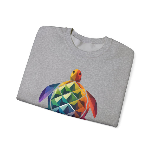 Geometric Rainbow Sea Turtle Sweatshirt, Turtle Lover Gift