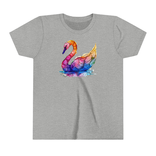Rainbow Swan T-shirt,Pride Shirt,Bird Lover Top,Rainbow Animals,LGBTQ+ Tee,Youth Size
