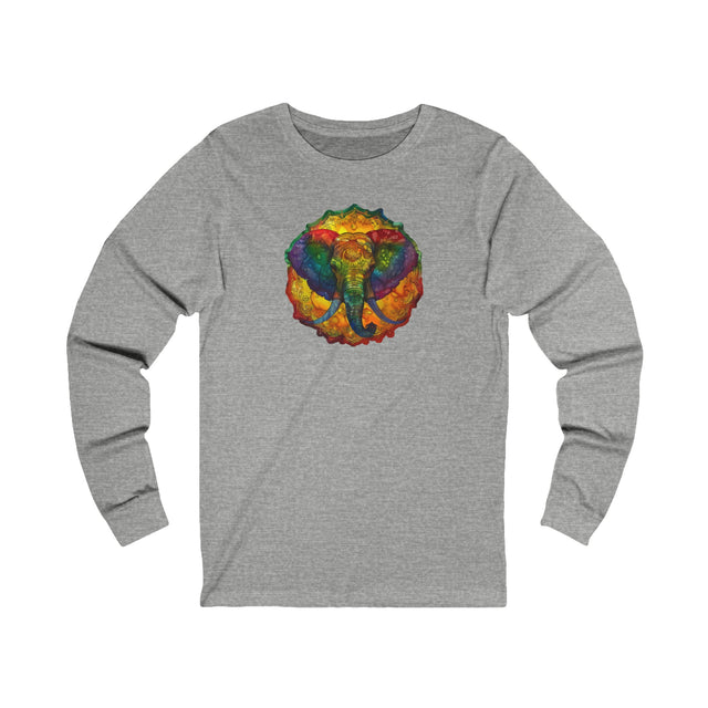 Rainbow Elephant Mandala Long Sleeve T-shirt,Pride Shirt,Queer Top,Rainbow Animals,LGBTQ+ Tee,Elephant Lover Gift,Gay,Lesbian,Bisexual,Trans