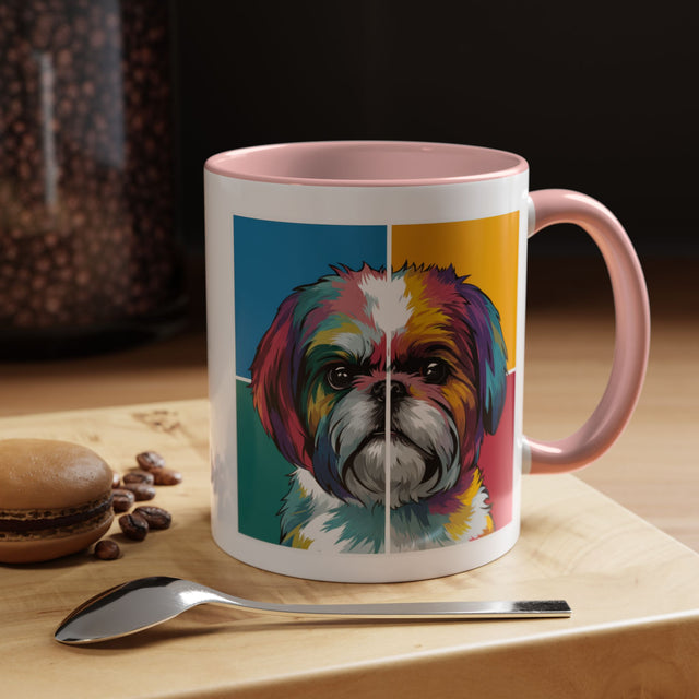 Shih Tzu Coffee Cup,4-Panel Pop Art Mug,Shih Tzu Lover,Shih Tzu Mom,Shih Tzu Dad,Dog Lover Gift,Shih Tzu Gift