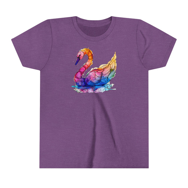 Rainbow Swan T-shirt,Pride Shirt,Bird Lover Top,Rainbow Animals,LGBTQ+ Tee,Youth Size