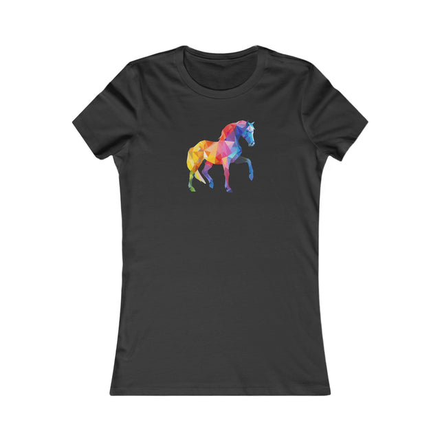 Geometric Rainbow Horse T-shirt,Pride Shirt,Equine Lover Top,Rainbow Animals,LGBTQ+ Tee,Queer,Gay,Lesbian,Bisexual,Trans,Women's Favorite Tee