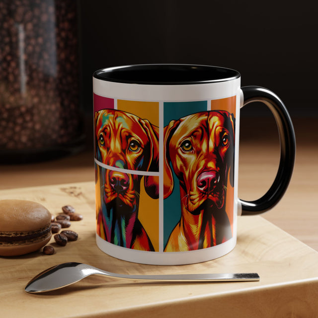 Vizsla Coffee Cup,4-Panel Pop Art Mug,Vizsla Lover,Vizsla Mom,Vizsla Dad,Dog Lover Gift,Vizsla Gift