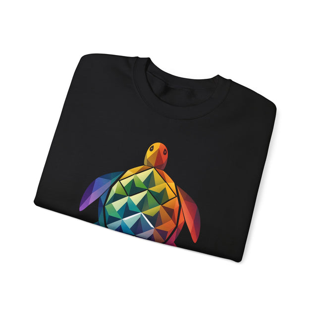 Geometric Rainbow Sea Turtle Sweatshirt, Turtle Lover Gift