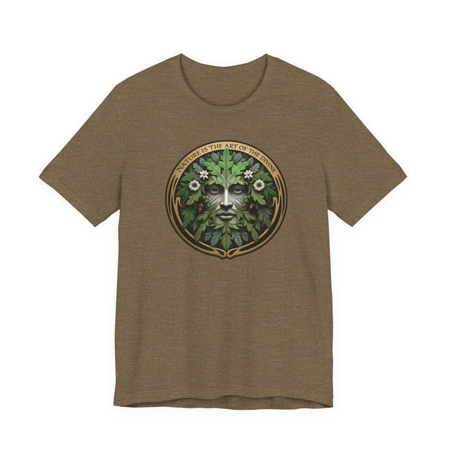 Green Man Nature is the Art of the Divine T-shirt, Nature Lover, Dante Quote