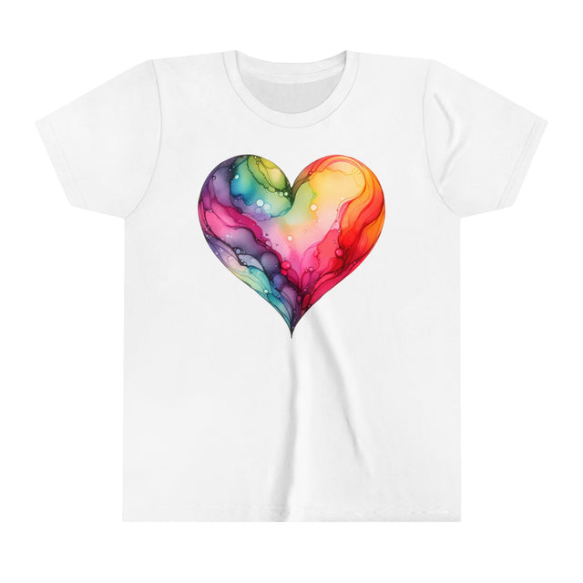 Rainbow Heart Alcohol Ink, Youth Size