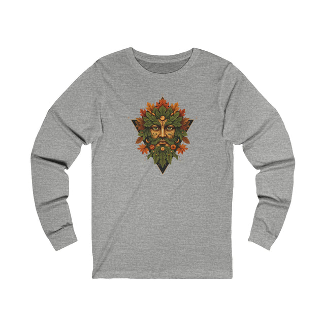 Green Man Fall Triangle Tee, Autumn T-shirt, Long sleeve