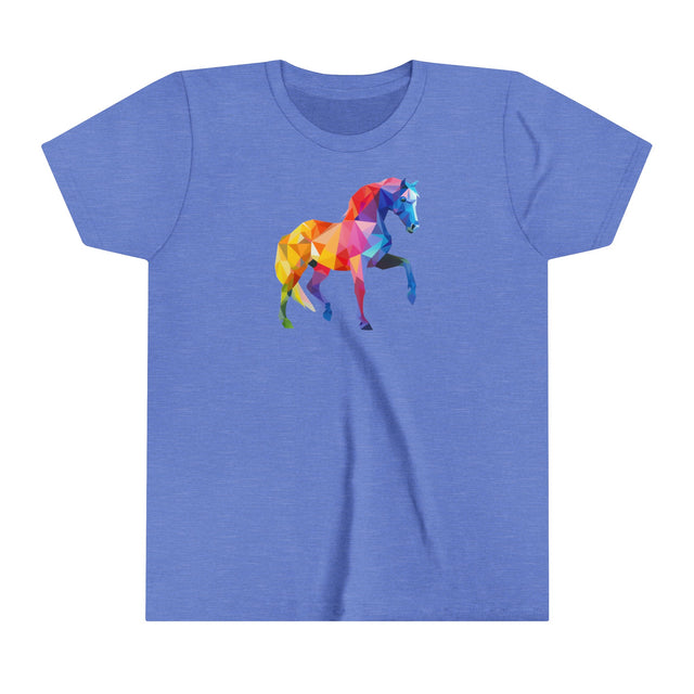Geometric Rainbow Horse T-shirt,Pride Shirt,Rainbow Animals,Youth Size
