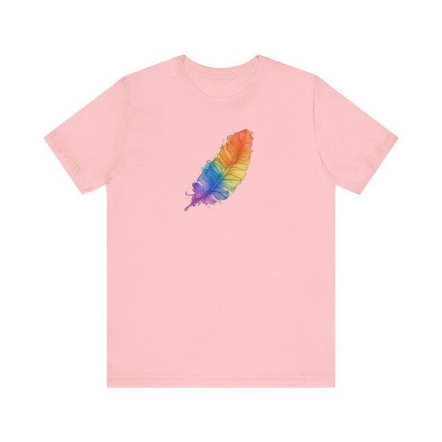 Rainbow Feather T-shirt,Pride Shirt,Bird Lover Top,Rainbow Animals,LGBTQ+ Tee,Queer,Gay,Lesbian,Bisexual,Trans,BGLT,LBGT