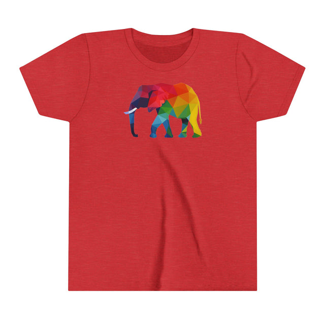 Geometric Rainbow Elephant T-shirt,Pride Shirt,Elephant Lover Top,Rainbow Animals,LGBTQ+ Tee,Queer,Gay,Lesbian,Bisexual,Trans,Youth Size