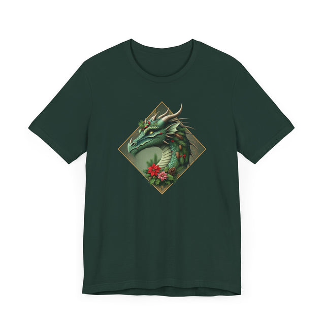 Christmas Green Dragon T-shirt, Yuletide Shirt